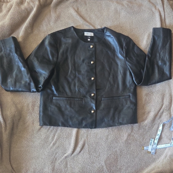 Reformation Black Leather Jacket - Picture 1 of 4